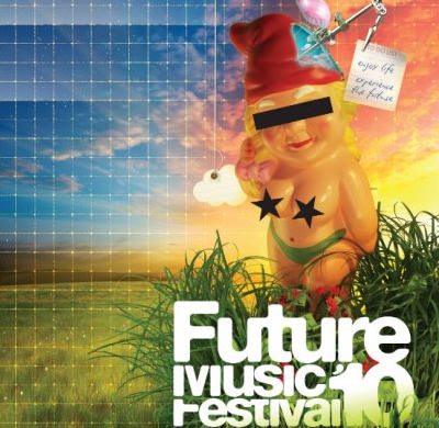 FUTURE MUSIC FESTIVAL - flyer blue, yellow, green, blond