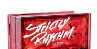 Strictly Rhythm logo on a red brick