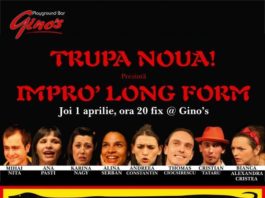 afis Trupa Noua Gino's cu nume potrivite flyer 1 Aprilie