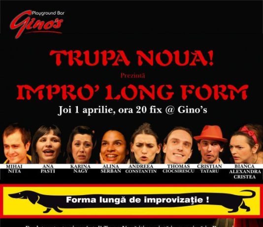 afis Trupa Noua Gino's cu nume potrivite flyer 1 Aprilie