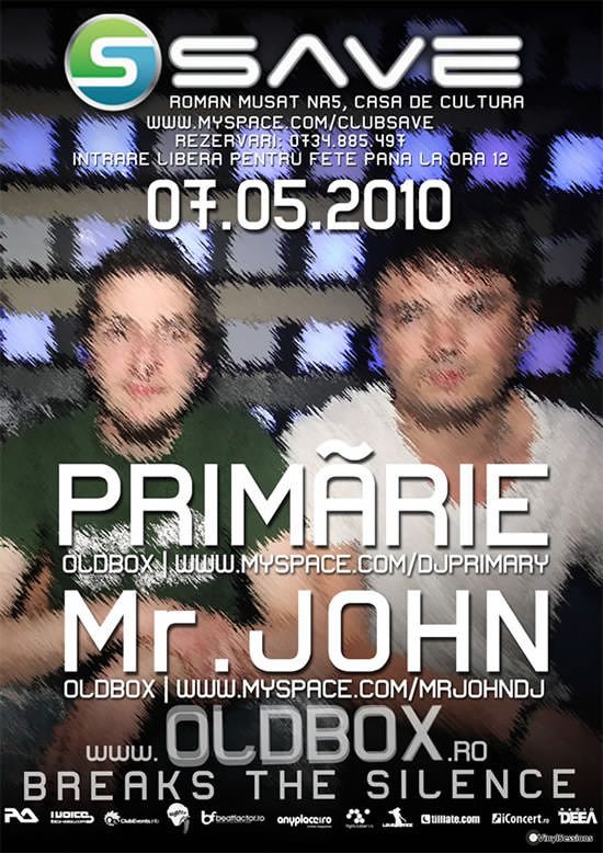 Primarie and Mr. John - party flyer Primarie and Mr. John - party flyer