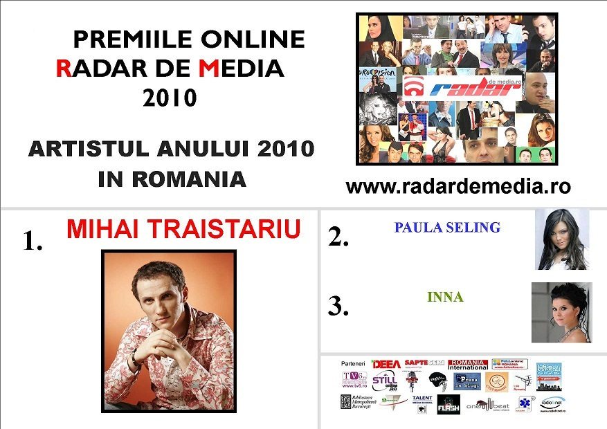 ARTISTUL ANULUI 2010 IN ROMANIA- premiile radar de media 2010 editia nr 2
