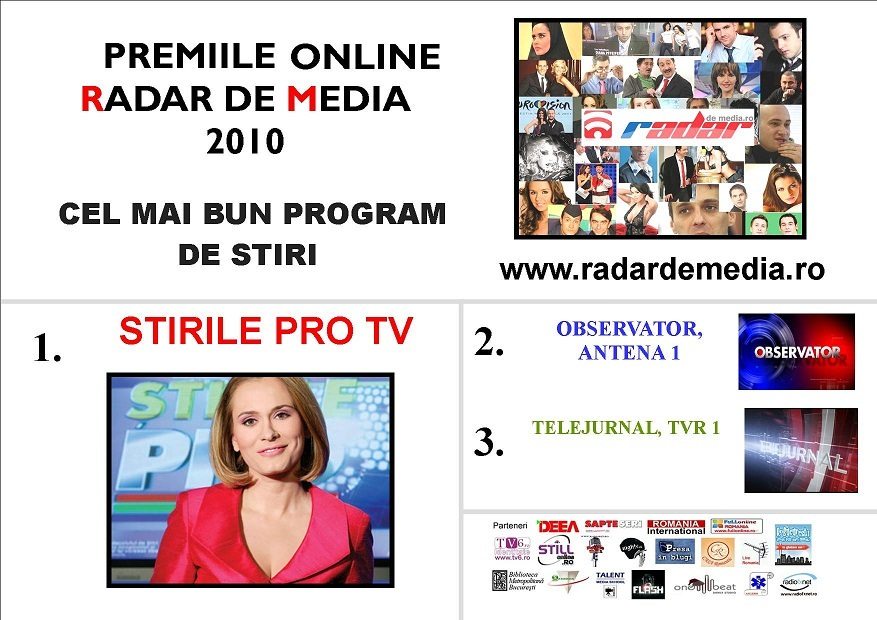 CELE MAI BUNE STIRI DE TELEVIZIUNE - premiile radar de media 2010 editia nr 2