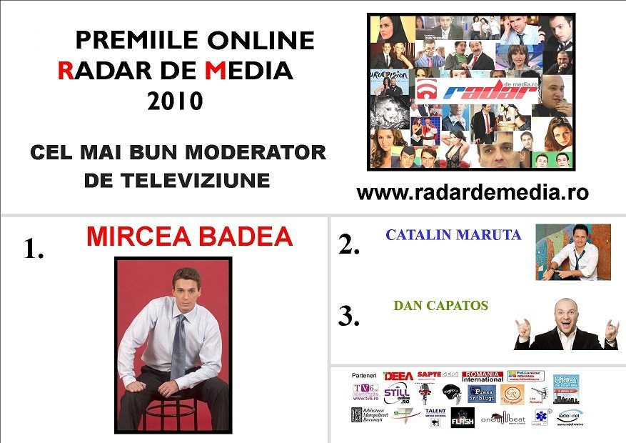 CEL MAI BUN MODERATOR DE TELEVIZIUNE- premiile radar de media 2010 editia nr 2