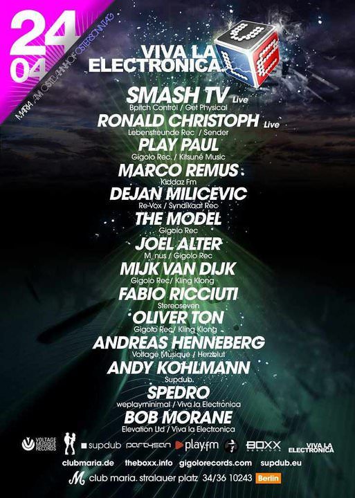the model club maria berlin - flyer with dj line-up