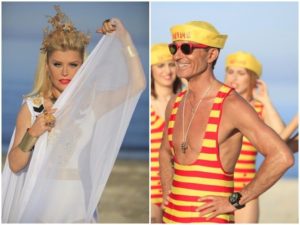 Loredana Grozea si Radu Mazare fotografii de la filmarile pentru imnul statiunii Mamaia