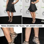Nina Dobrev in Gail by Jimmy Choo