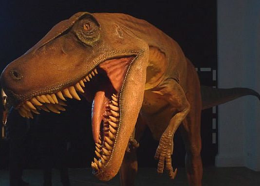 Dinozaur din expozitia de la Grand Cosmos