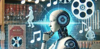 Disputele privind folosirea Operelor pentru antrenarea AI continuă. Vor licenția Casele de Discuri Drepturile de Autor către platformele AI? Imagine generată cu AI. DALL·E-2024-07-13-14.13.30