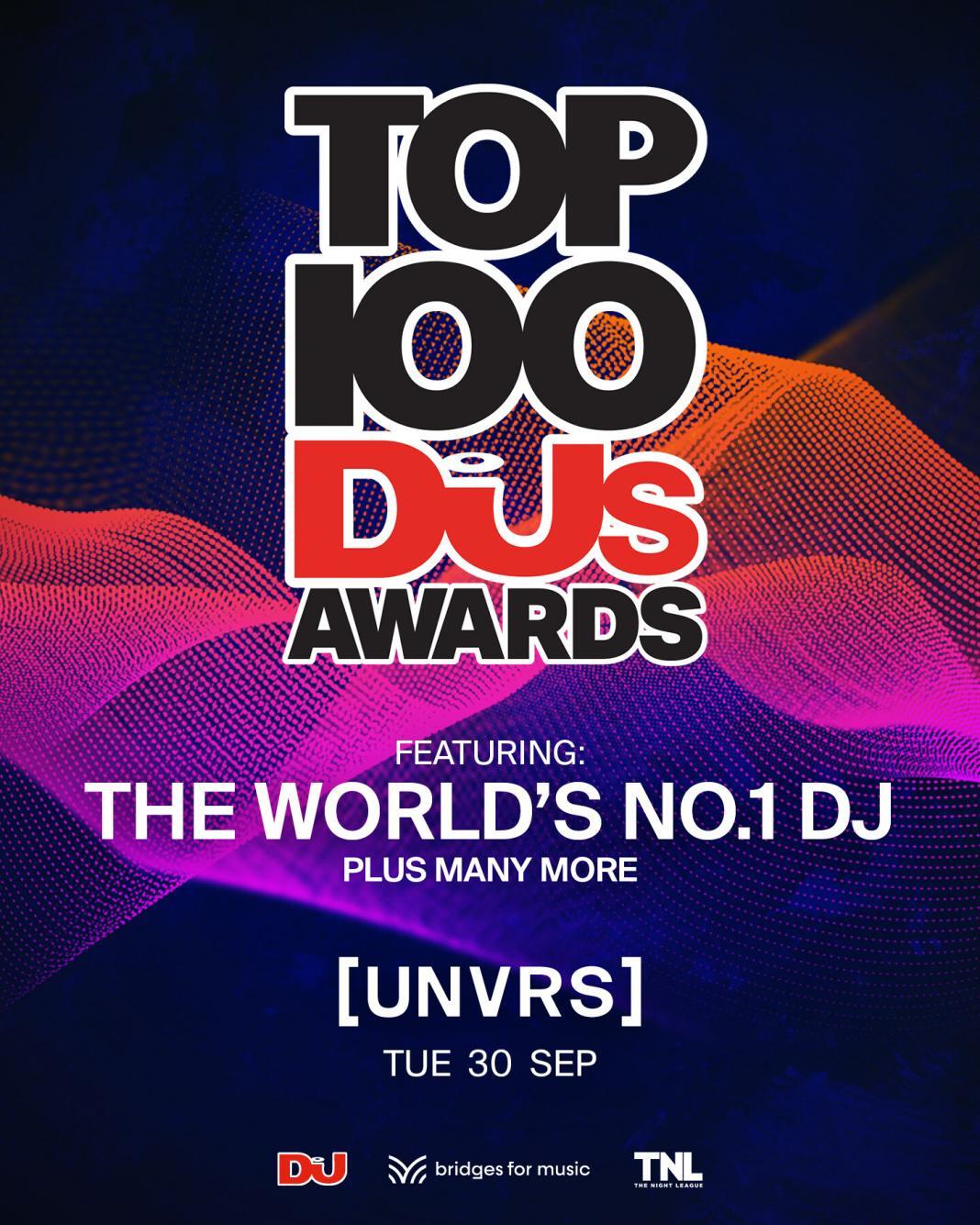 top 100 Votul din 2025 pentru Top 100 DJs al DJ Mag este în sprijinul Bridges for Music.